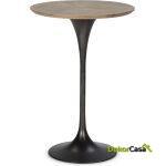 Mesa Comedor 75X75X108 Madera De Olmo/Metal Natural/Negro