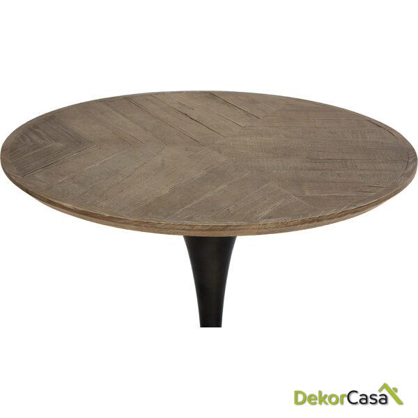 Mesa Comedor 75X75X108 Madera De Olmo/Metal Natural/Negro