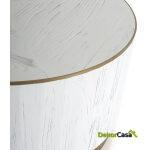 Mesa De Centro 100X100X45 Madera Blanco/Metal Dorado