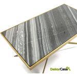 Mesa De Centro 106X60X47 Mármol/Metal Dorado