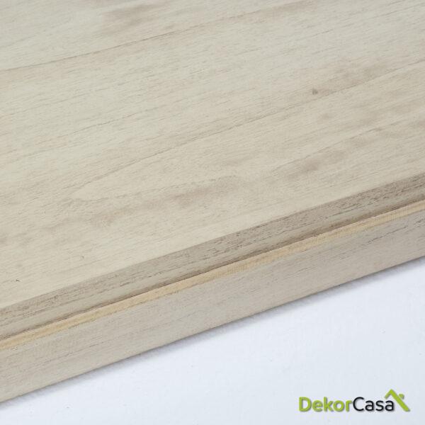 Mesa De Centro 110X70X45 Cristal/Madera Blanco Velado