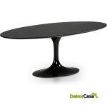 Mesa De Centro 120X60X42 Mármol Negro/Fibra De Vidrio Negro