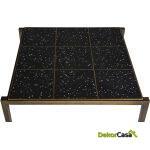 Mesa De Centro 65X59X41 Hierro Dorado Antique/Terrazo Epoxi Negro