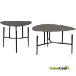 Mesa De Centro 65X65X41 Metal -- Dorado Antique/Negro