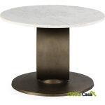 Mesa De Centro 79X79X64 Metal/Mármol - Dorado Antique/Blanco