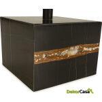 Mesa De Centro 81X81X47 Metal/Mármol Negro/Dorado