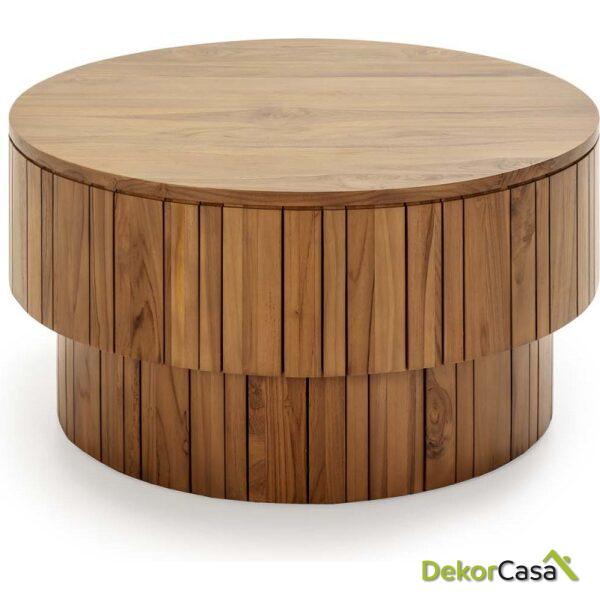 Mesa De Centro 90X90X45 Madera De Teca Natural