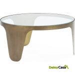 Mesa De Centro 91X91X44 Metal Dorado