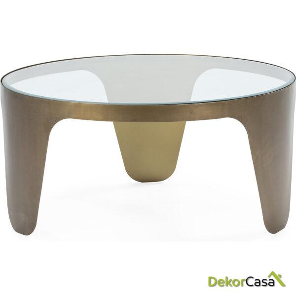 Mesa De Centro 91X91X44 Metal Dorado