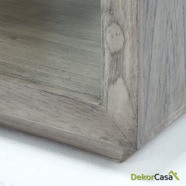 Mesita De Noche 50X40X55 Madera Gris Velado