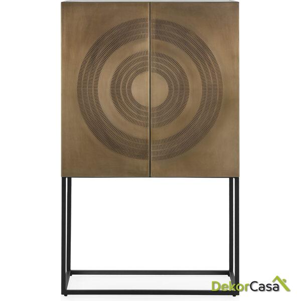 Mueble Bar 81X43X137 Metal -- Dorado/Negro