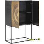 Mueble Bar 81X43X137 Metal -- Dorado/Negro