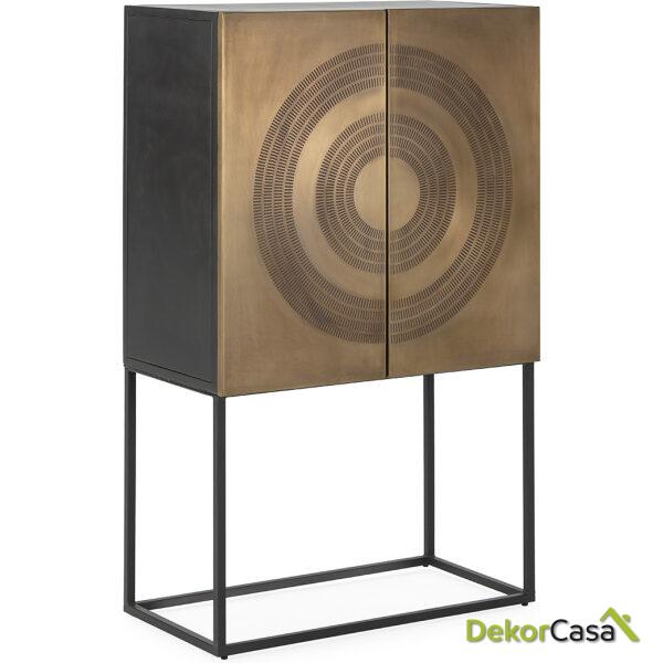 Mueble Bar 81X43X137 Metal -- Dorado/Negro