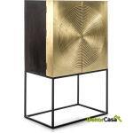 Mueble Bar 91X56X152 Madera Dorado/Negro/Metal Negro