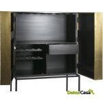 Mueble Bar 91X56X152 Madera Dorado/Negro/Metal Negro