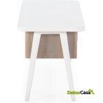 Mueble Tv 110X45X50 Madera Blanco/Natural Con Pátina Gris