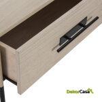 Mueble Tv 140X45X55 Madera Natural/Metal Negro