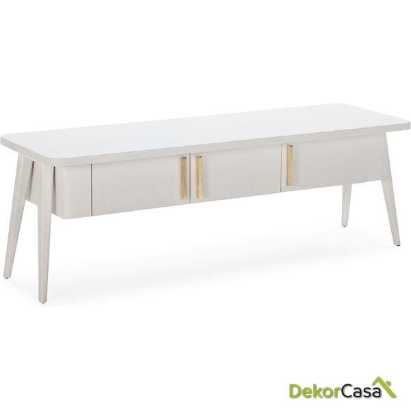 Mueble Tv 150X50X51 Madera Blanco