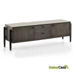 Mueble Tv 160X40X50 Madera Gris/Negro