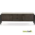 Mueble Tv 160X40X50 Madera Gris/Negro