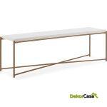 Mueble Tv 160X40X50 Madera/Metal Blanco/Dorado