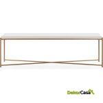 Mueble Tv 160X40X50 Madera/Metal Blanco/Dorado