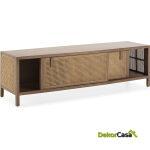 Mueble Tv 160X42X48 Madera/Ratán Arena/Natural