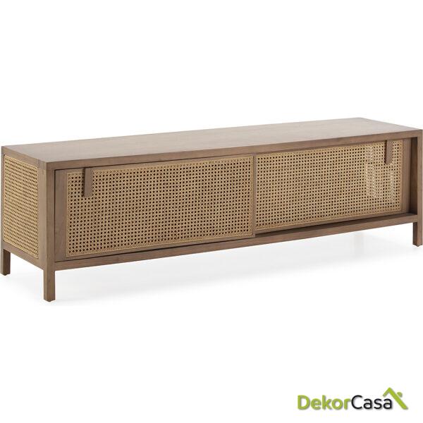 Mueble Tv 160X42X48 Madera/Ratán Arena/Natural