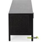 Mueble Tv 160X42X48 Madera/Ratán Negro