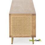 Mueble Tv 160X42X52 Madera/Ratán/Metal Arena/Natural/Dorado