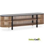 Mueble Tv 175X40X50 Madera/Metal Arena/Negro