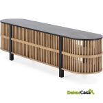 Mueble Tv 175X40X50 Madera/Metal Arena/Negro