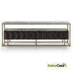 Mueble Tv 180X45X61 Madera Marrón Oscuro/Metal Dorado