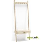 Perchero 73X36X190 Madera Blanco Velado 1 Cajón