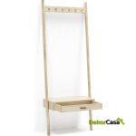 Perchero 73X36X190 Madera Blanco Velado 1 Cajón