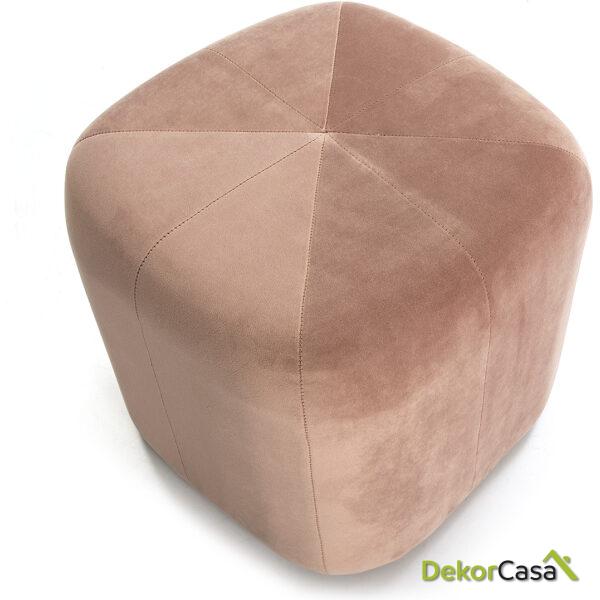 Puff 45X45X45 Tela Terciopelo Rosa