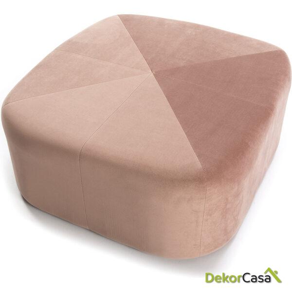 Puff 80X80X36 Tela Terciopelo Rosa