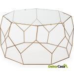 Set/2 Mesa De Centro 92X92X49 / 73X73X44 Cristal/Metal Dorado