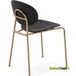 Silla 42X51X78 Metal Dorado/Abs Negro