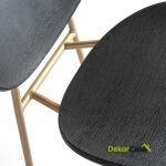 Silla 42X51X78 Metal Dorado/Abs Negro