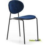 Silla 42X51X78 Metal Negro/Abs Negro/Terciopelo Azul