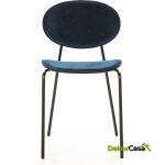 Silla 42X51X78 Metal Negro/Abs Negro/Terciopelo Azul