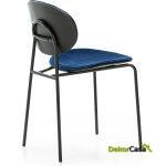 Silla 42X51X78 Metal Negro/Abs Negro/Terciopelo Azul