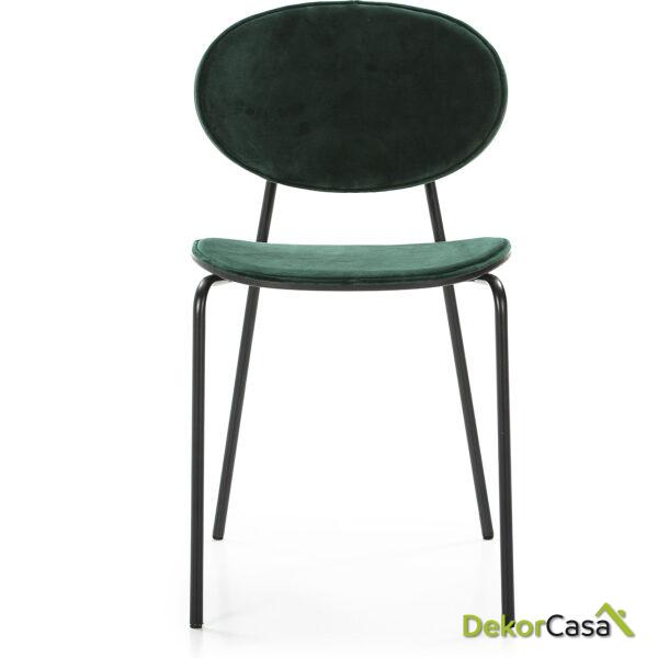 Silla 42X51X78 Metal Negro/Abs Negro/Terciopelo Verde