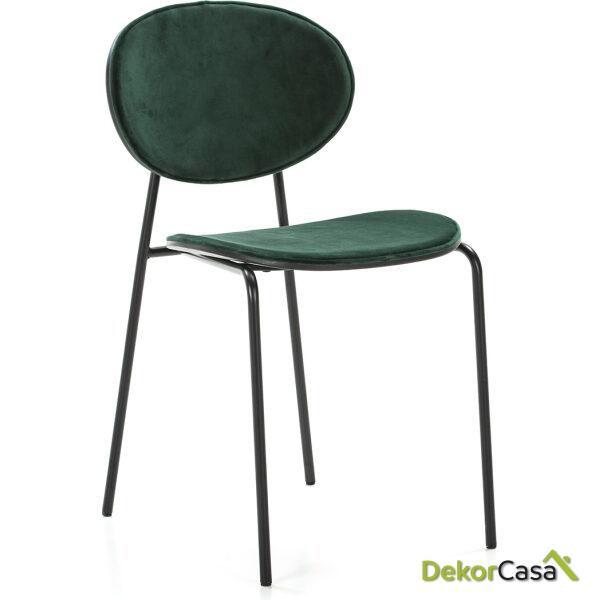 Silla 42X51X78 Metal Negro/Abs Negro/Terciopelo Verde