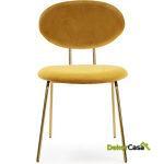 Silla 43X51X78 Metal Dorado/Terciopelo Amarillo