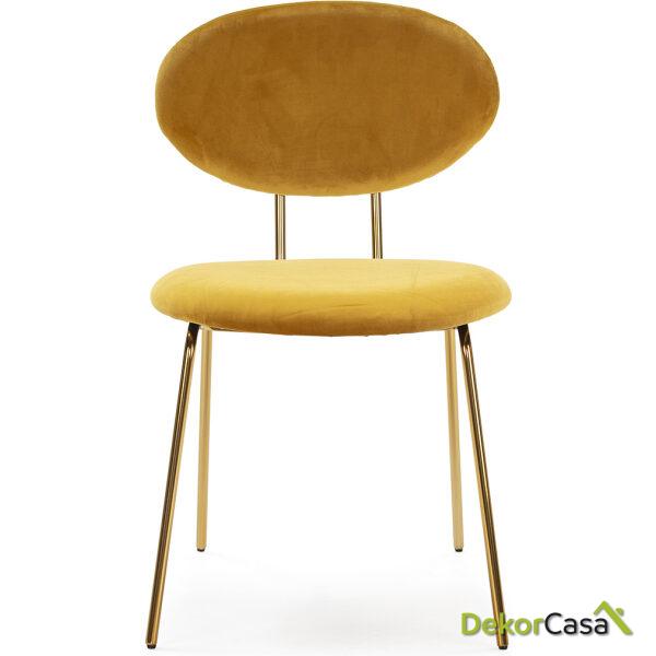 Silla 43X51X78 Metal Dorado/Terciopelo Amarillo