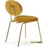 Silla 43X51X78 Metal Dorado/Terciopelo Amarillo