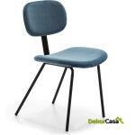 Silla 46X55X81 Metal Negro/Tela Azul