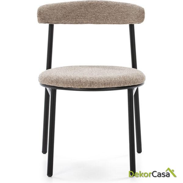 Silla 48X54X73 Metal Negro/Tela Beige